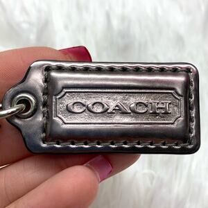 COACH Silver Metallic Fob Bag Charm Hang tag Hangtag